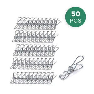 50pcs Stainless Steel Pegs Laundry Clean Cloth Pegs - Picture 1 of 6