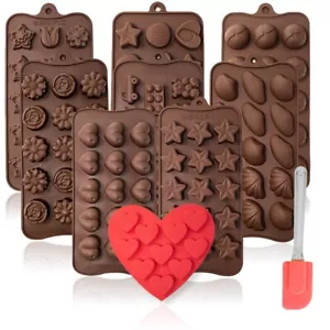 Juego de 10 moldes de silicona para hornear molde para hornear chocolate bombones cubitos de hielo - Imagen 1 de 1