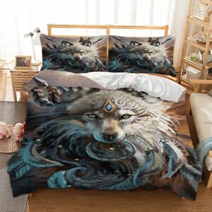Wolf Animal Quilt Duvet Doona Cover Set Single Queen King Bedding Set Pillowcase