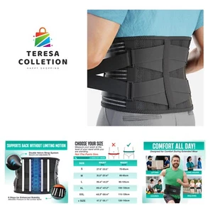 Back Braces for Lower Back Pain Relief with 6 Stays, Breathable Back Support ... - Picture 1 of 9