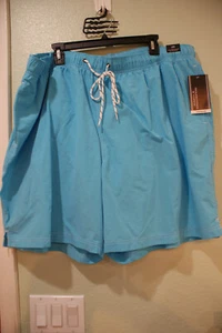 Big Men 3XB Roundtree & Yorke Aqua Blue Color Swimwear Swim Trunks Shorts-NWT! - Picture 1 of 2