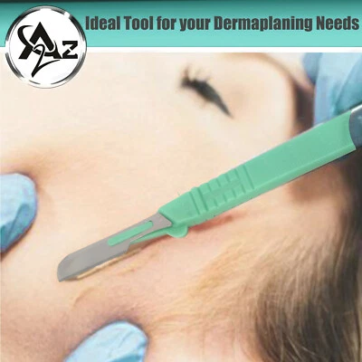 A2Z SCILAB 10 pcs Dermaplaning Callus Remover Scalpel Blade #16 Disposable Plastic Handle