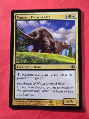 2009 Magic The Gathering Conflux #129 Vagrant Plowbeasts, UC, NF, cd9 - Image 1 of 3