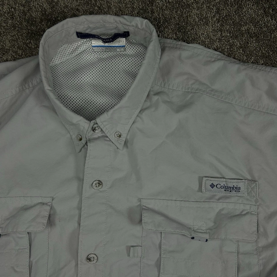 Camisa de pesca Columbia PFG Bahama manga larga gris para hombre XL ventilada secado rápido Foto 1 de 4