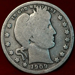 1909-D Denver Mint Silver Barber Quarter - Picture 1 of 2