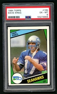 1984 Topps Dave Krieg #195 PSA 6 Seahawks - Picture 1 of 2