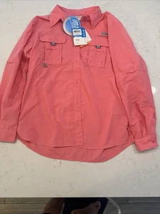 MWT Columbia Women's Medium Coral Pink PFG Bahama Long Sleeve Shirt Fishing UPF - Picture 1 of 12