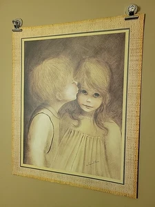 Margaret Kane "First Love" Big Eye Print 17"×14" Vintage 60er Jahre - Bild 1 von 13