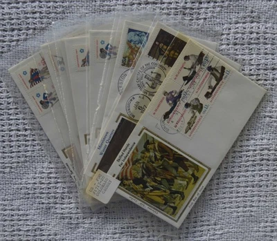 1975-1977 BICENTENNIAL of the MILITARY (9) COLORANO SILK CACHE FDC LOT - Image 1 of 3
