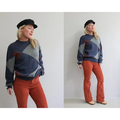 Suéter Geométrico Kennington Años 70 Vintage ~ Para Hombre Grande ~ Para Mujer LG XL AÑOS 70 Foto 1 de 4