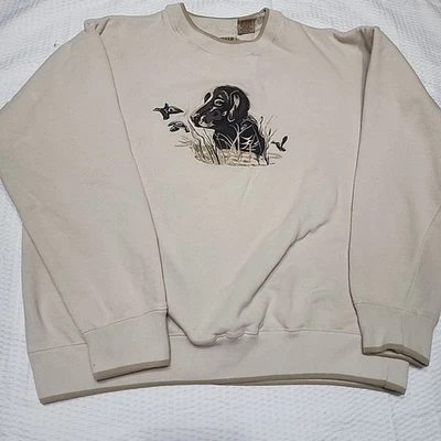 Sudadera De Colección Probada en Campo OutdoorLife Pato Labrador Bordada Caqui L Foto 1 de 4