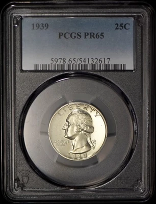 1939 Proof Washington Quarter 25c PCGS PR65 - Looks Nicer! - Image 1 of 3