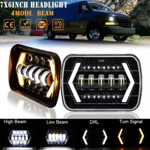 Par de faros LED DRL de 7x6" 5x7" luz de señal de giro alta/baja para camioneta Toyota - Imagen 1 de 12