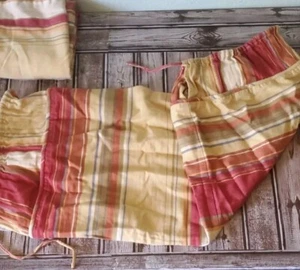 Pottery Barn Pillow Cover Multicolored Stripe Ties At Both Ends 10X27 - Picture 1 of 8
