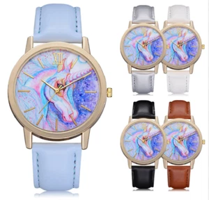 Moda Adorable Unicornio Majestuoso Niñas Mujeres Reloj de Pulsera Multicolor Nuevo Pista Gratis - Imagen 1 de 7