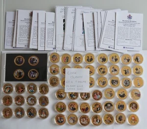 HUGE 61 x 1$ one dollar coin COLLECTION set 24c gold COOK ISLANDS - Picture 1 of 5