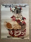 Vintage Qantas To Tahiti There Goes the Neighborhood Koala Airline Travel Poster