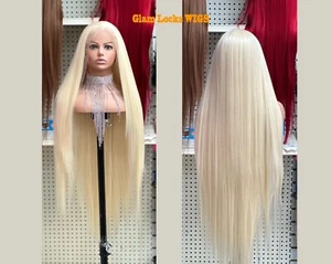 40'' lace front all Blonde human hair blended wig-22'' fit cap | Glam Locks Wigs - Picture 1 of 4