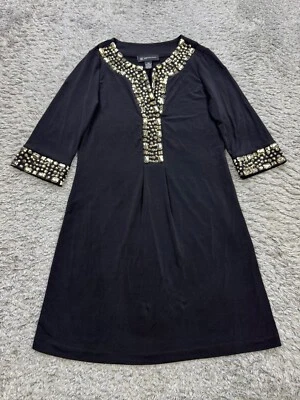 INC International Concepts Dress Women Petite Black Rhinestone Embellished Tunic - Image 1 of 4
