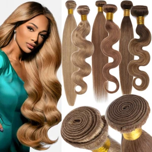 100% Brazilian Unprocessed Virgin Human Hair Straight Wavy Bundles Weave Weft - Picture 1 of 31