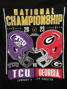 2023 NCAA Championship TCU Horned Frogs Georgia Bulldogs Dueling Shirt Size M - Picture 1 of 4