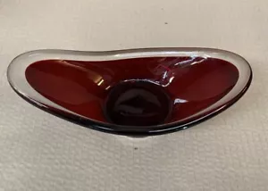 MCM Scandinavian Freeform Art Glass Bowl 1960s Murano? - Foto 1 di 6