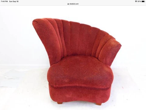 1940’s Hollywood Regency Style Asymmetrical Chair (Red) Cover