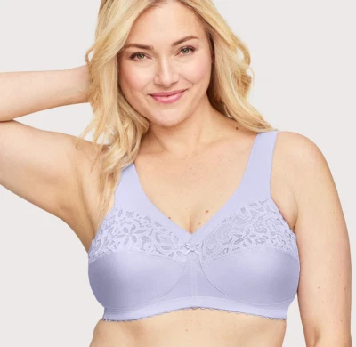 Sujetador con soporte de algodón Glamorise 38D MagicLift nuevo sin etiquetas 1001 lila Foto 1 de 4