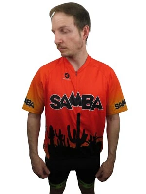 Vintage 90s Y2K Samba Cactus Sunset Arizona Cycling Jersey Mens XL Red Pactimo - Image 1 of 4