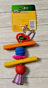 Wild Harvest Bird Cage Hanging Wood & Bell Toy  - Picture 1 of 2
