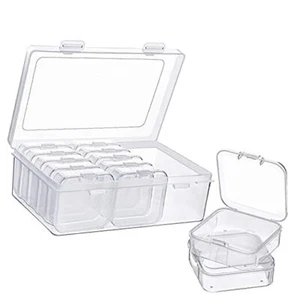 12 Pieces Small Clear Plastic Beads Storage Container 2.12 x 2.12 x 0.79 Inch - Picture 1 of 7