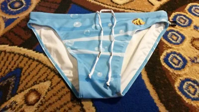 Aussiebum Herren Badeslip L/6 Blau Weiß Orange Schwarz - Bild 1 von 2