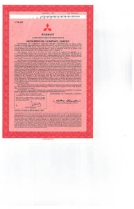 Mitsubishi Oil Company, certificado de acciones limitado de Japón - Imagen 1 de 1