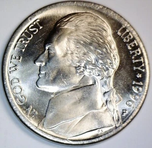 1996 ERROR Broad Struck Jefferson Nickel Unc BU Coin FULL STEP LOT #2 FREE SHIP - Picture 1 of 4