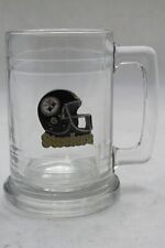 12oz Glass Beer Stein Mug NFL - Pittsburgh Steelers- Pewter Helmet Logo