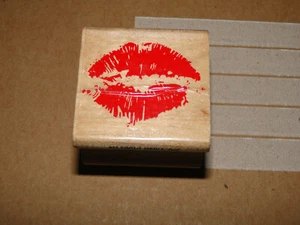 Red Lips lipstick Rubber Stamp - Picture 1 of 2