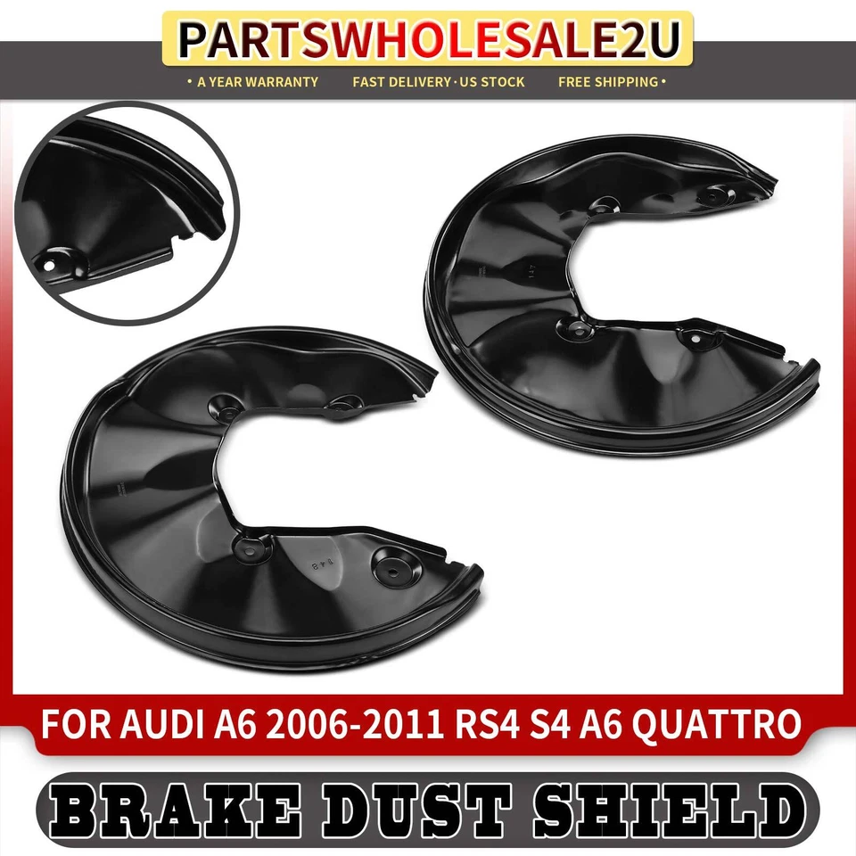 2x Rear Driver & Passenger Side Brake Dust Shield for Audi A6 2006-2011 S4 04-09 - Image 1 of 4