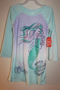 NWT Wonder Nation Girl's Long Sleeve Nightgown "Mermaid Life" - Picture 1 of 4