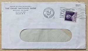 1937 Panama Canal Zone cover to USA 3 cent slogan cancel Colon window envelope - Picture 1 of 5