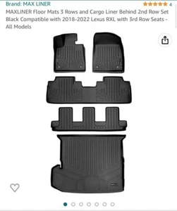 MAXLINER 3 Rows/Cargo Liner Black 18-22 Lexus RXL A0222/B0222/C0222/D0357 - Picture 1 of 5