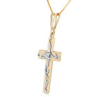 14K. SOLID GOLD CROSS WITH NATURAL DIAMOND
