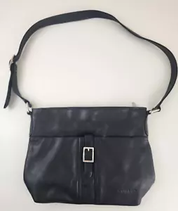 Borsa a tracolla Stone & Co in pelle di ciottoli nera fibbia hobo taglia media - Foto 1 di 7
