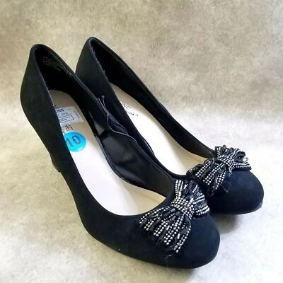 Tacones de cuña Madeline para mujer M8JD8H0A talla 10 negros sin cordones Foto 1 de 4