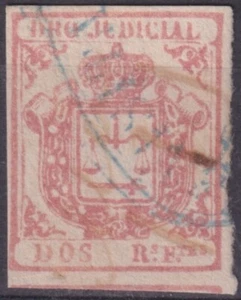 DER-165 ESPAÑA ANTILLAS LG-2176 2r ROSA INGRESOS DERECHO FALSIFICACIÓN JUDICIAL - Imagen 1 de 2