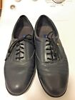 EASY SPIRIT - LACED SHOE - 7 - NAVY BUE LEATHER-RUBBER SOLE - 1/2" HEEL- PERFECT