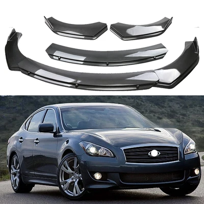 Car Front Bumper Lip Spoiler Splitter Kit Carbon Fiber Style For INFINITI M37 S - Imagem 1 de 4