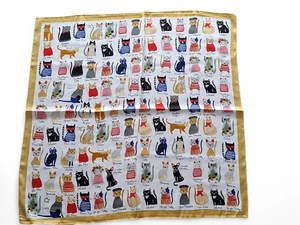 Pañuelo bufanda mujer con motivo gato gato estampado gato - Imagen 1 de 9