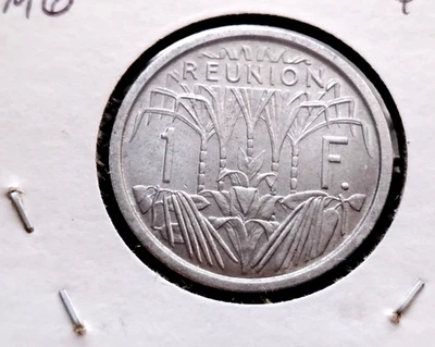 1948 Reunion French 1 Franc KM#6 Alum. UNC. - Image 1 of 3