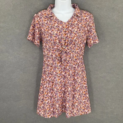 Zara Floral Dress Collared Button Front Tie Lightweight Dainty Whimsical - Image 1 of 4