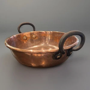 Grande antica pentola per marmellata in rame con manici in acciaio, C 1830 - Foto 1 di 8
